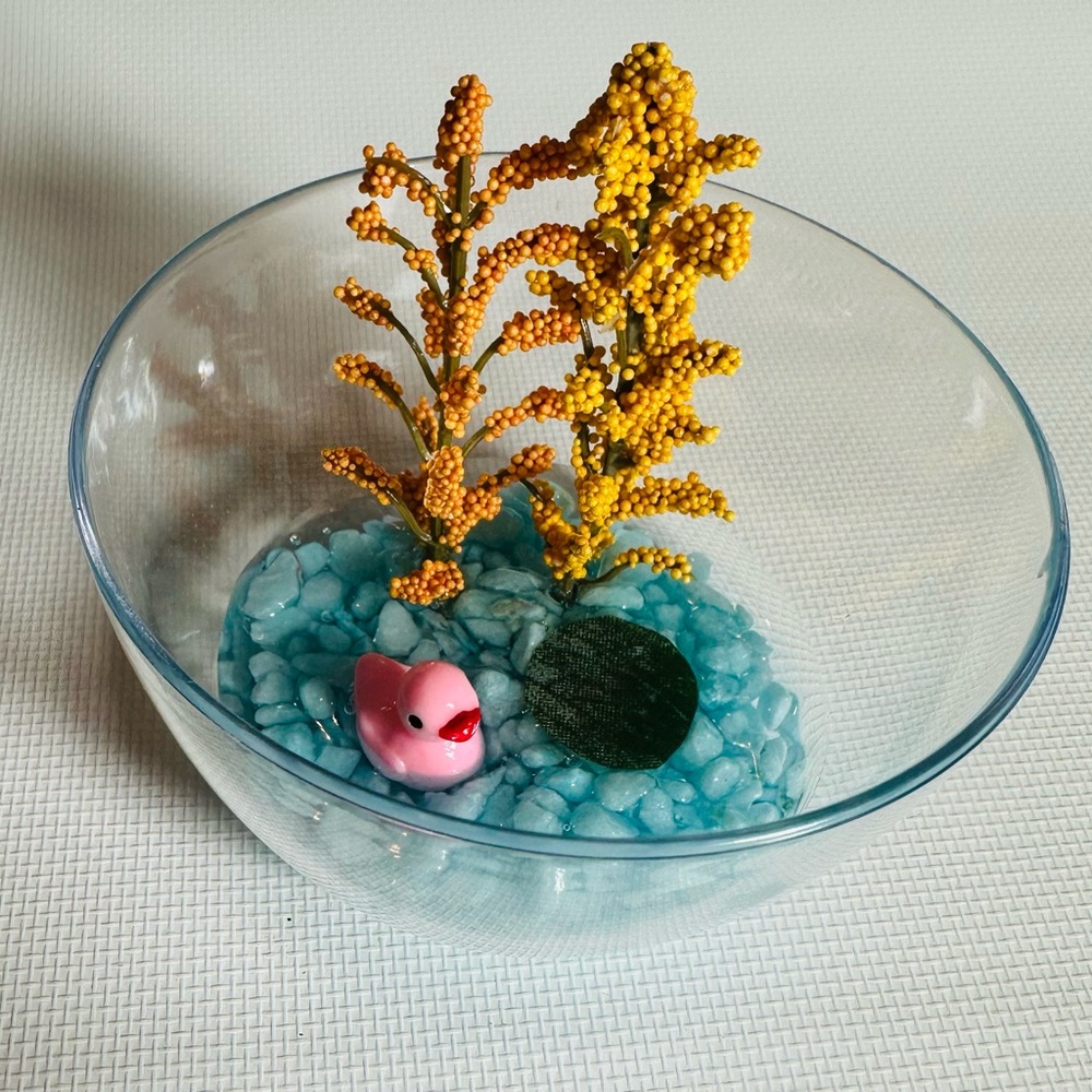 Hand Crafted Resin Duck Pond with Fall Trees